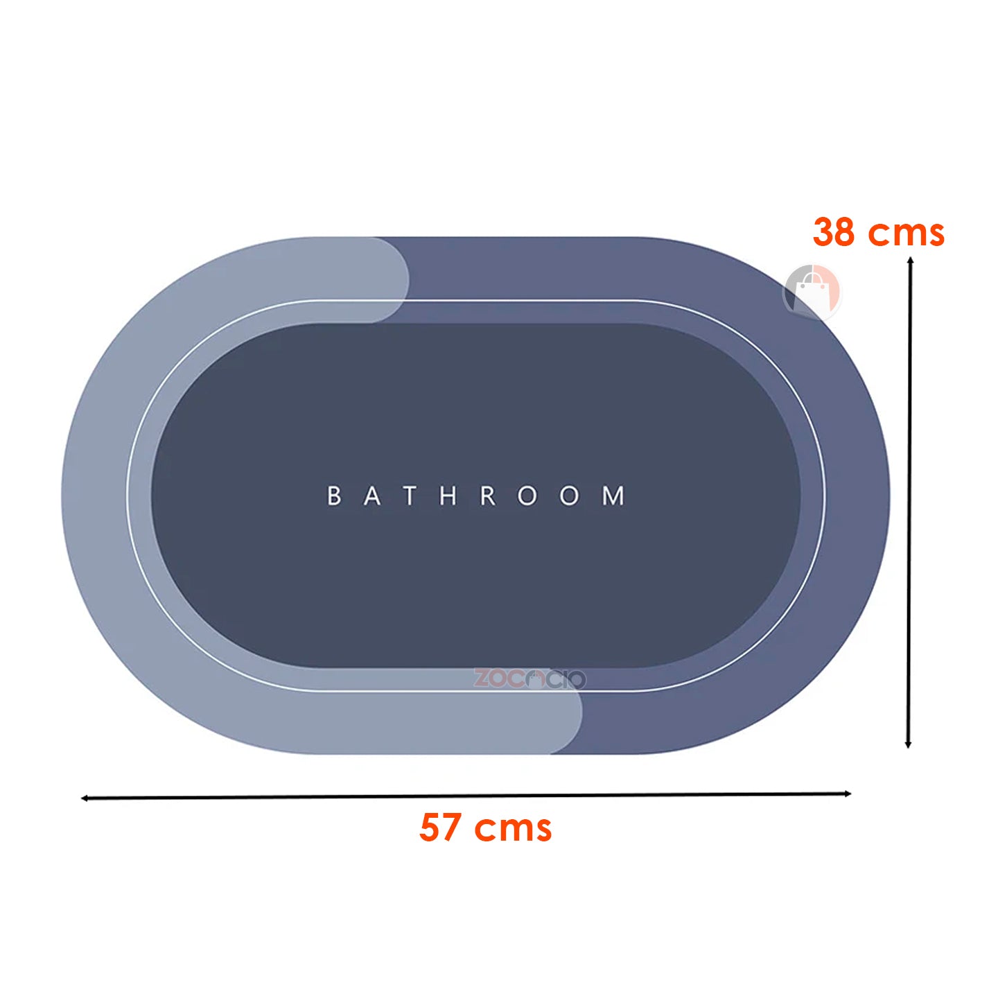 Tapete de Baño Antideslizante en Forma Oval