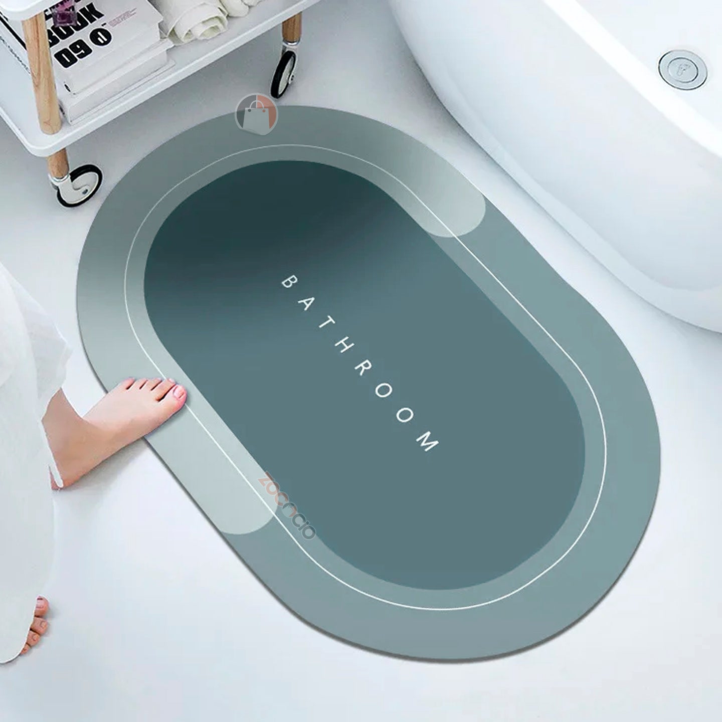Tapete de Baño Antideslizante en Forma Oval