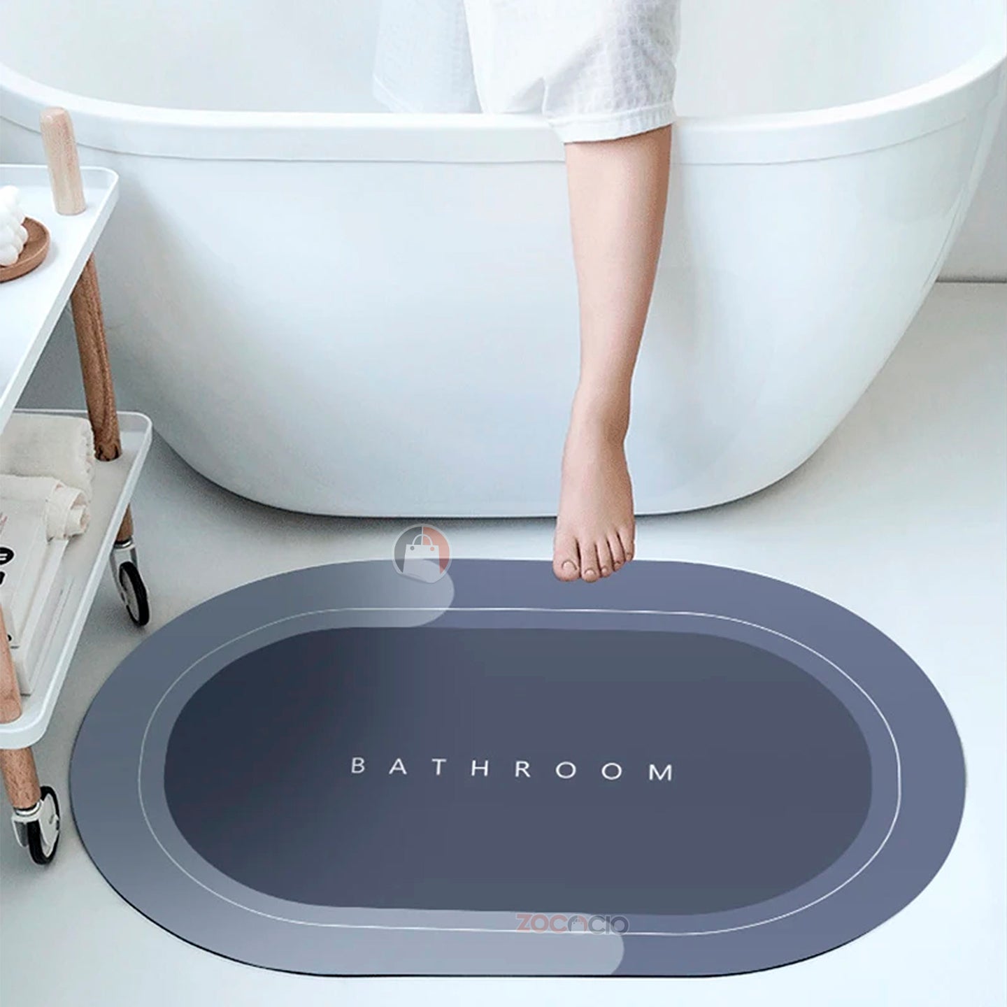 Tapete de Baño Antideslizante en Forma Oval
