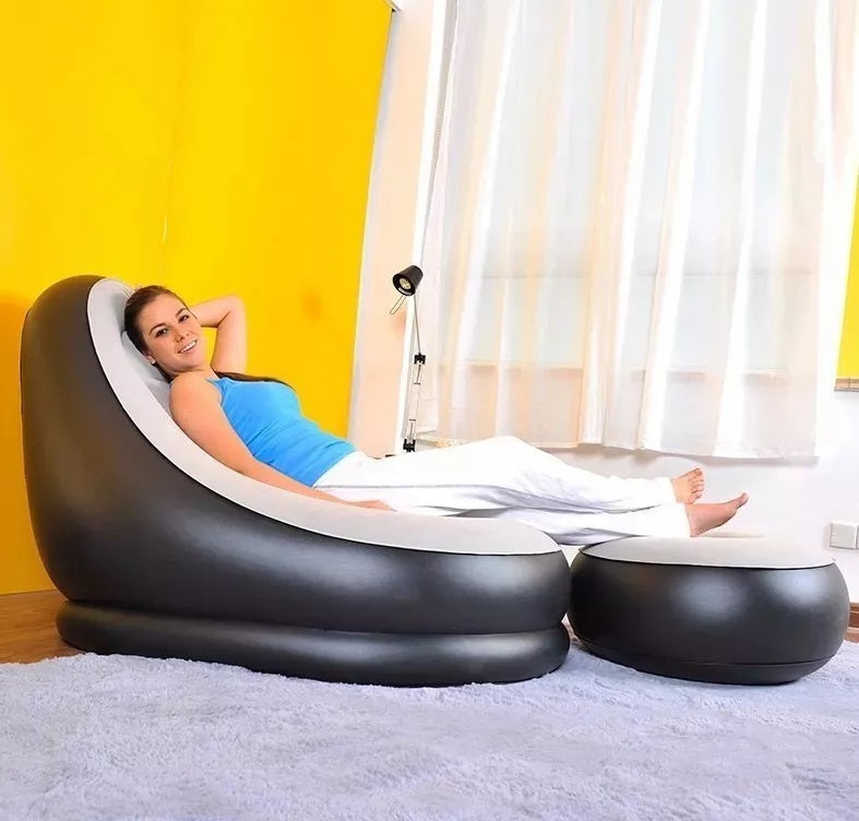 Sofá Inflable + Puff Ultra Lounge