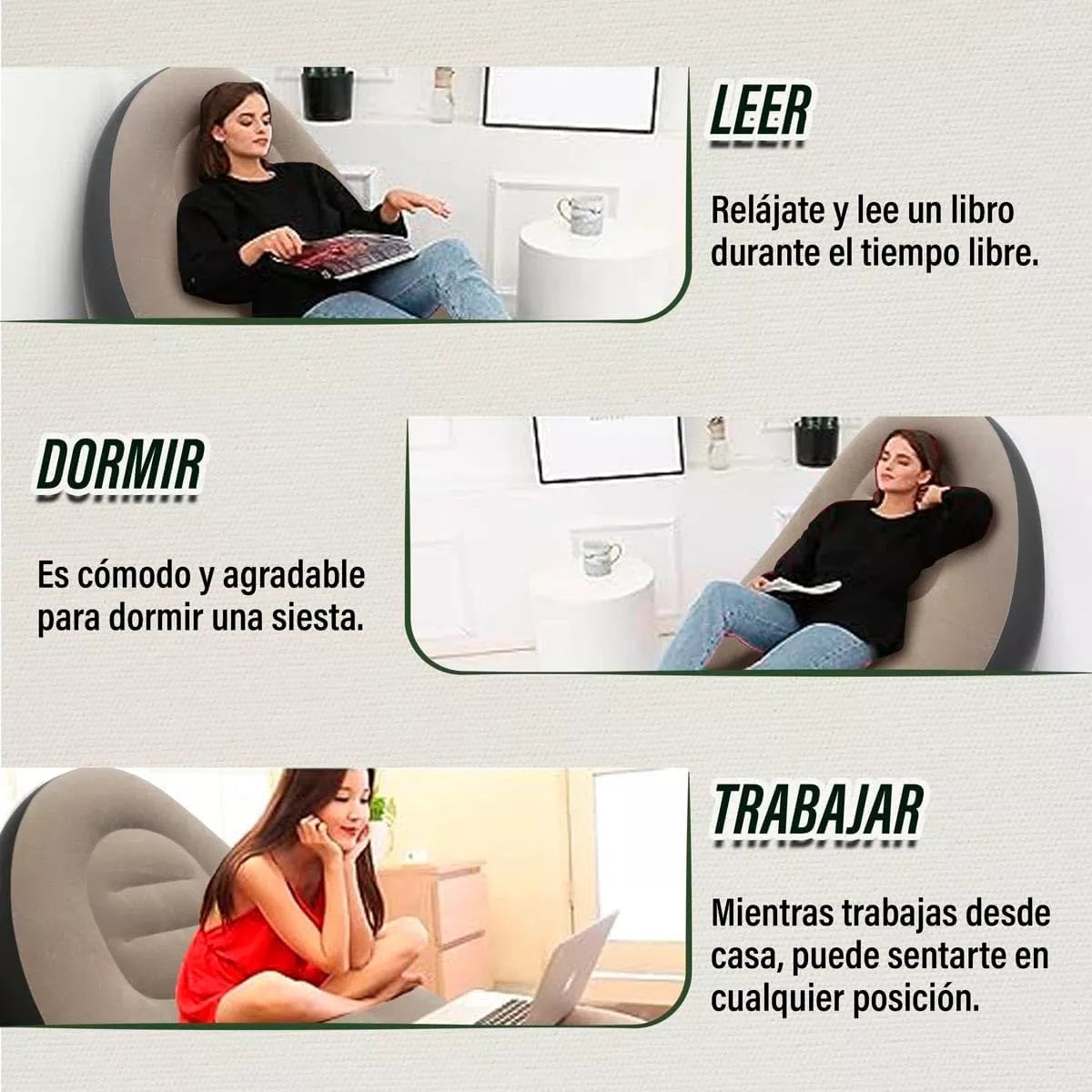 Sofá Inflable + Puff Ultra Lounge