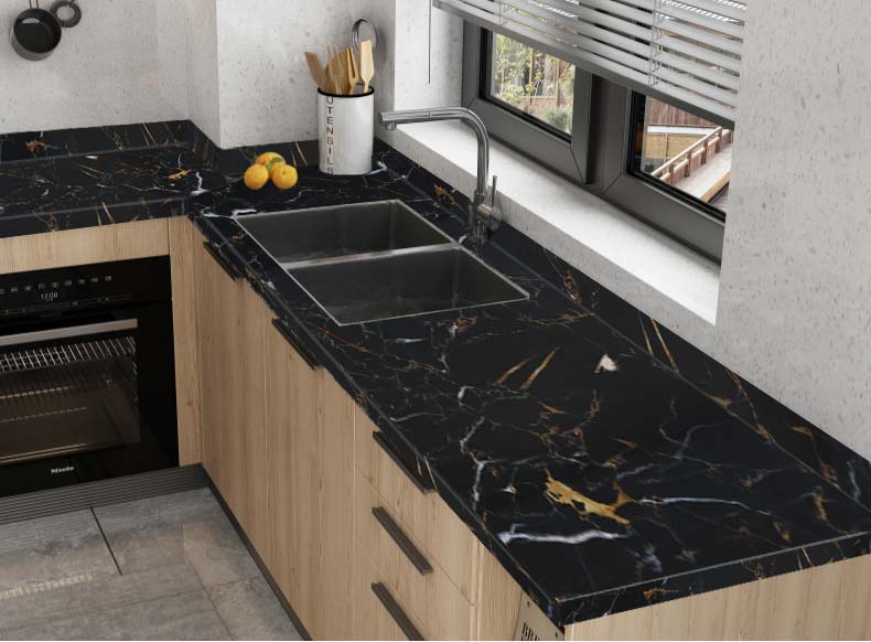 Papel Revestimiento Autoadhesivo Mármol Carrara Negro