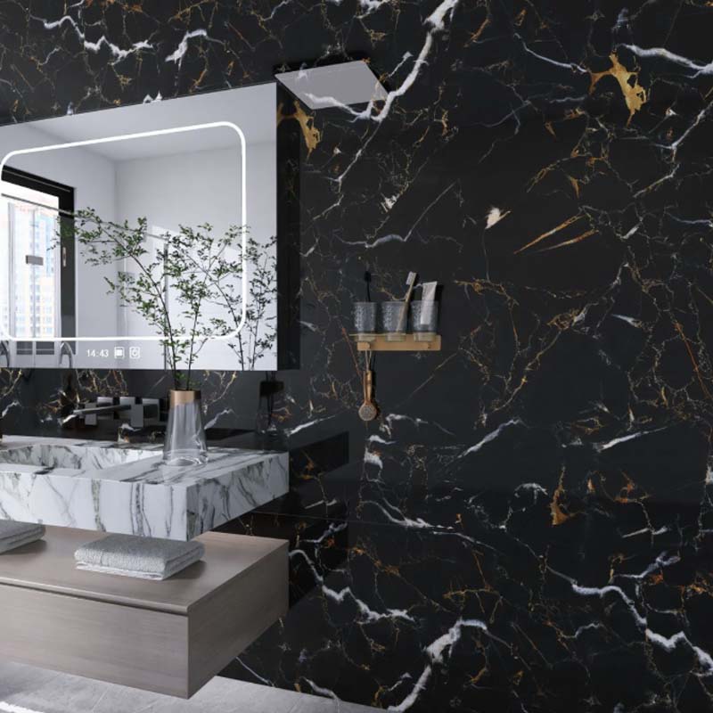 Papel Revestimiento Autoadhesivo Mármol Carrara Negro
