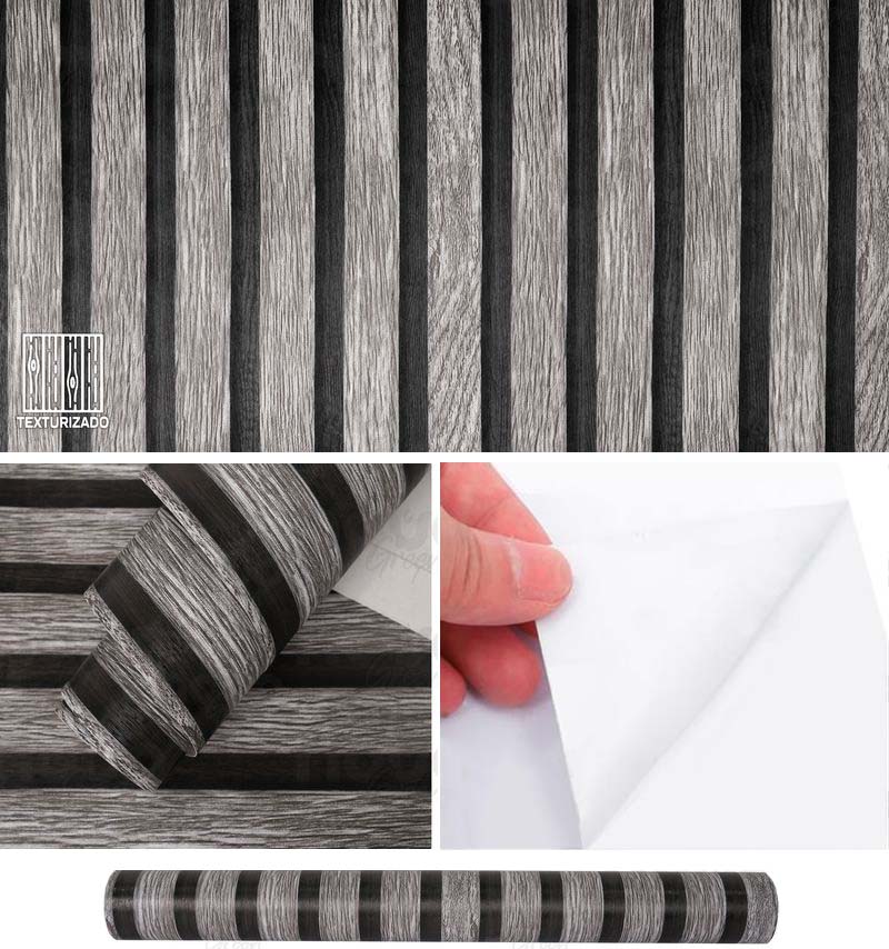 Papel Adhesivo Para Pared Ripado 3D