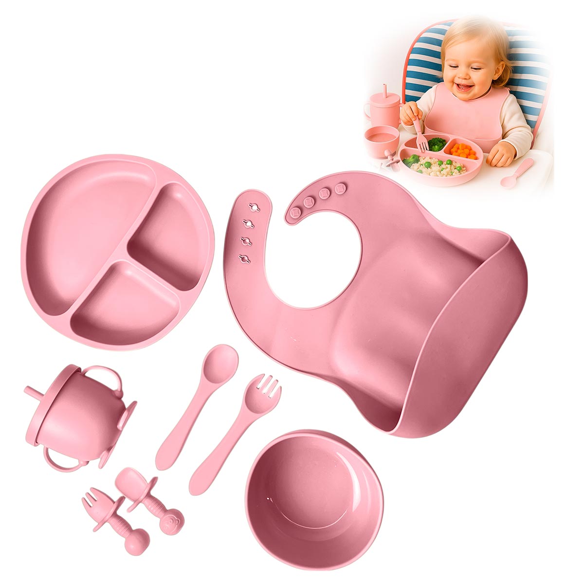 Set de Alimentación de Silicona para Bebés