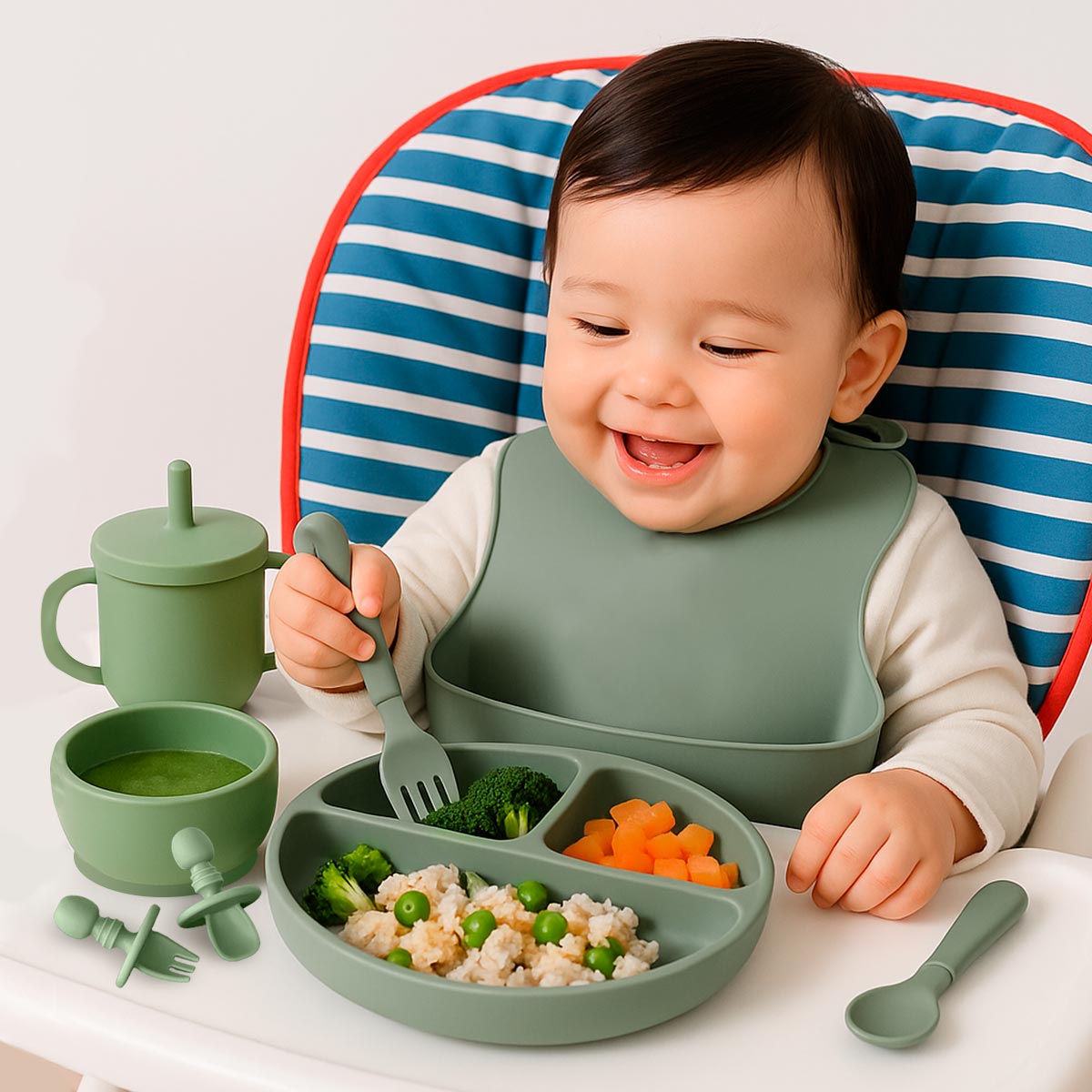 Set de Alimentación de Silicona para Bebés