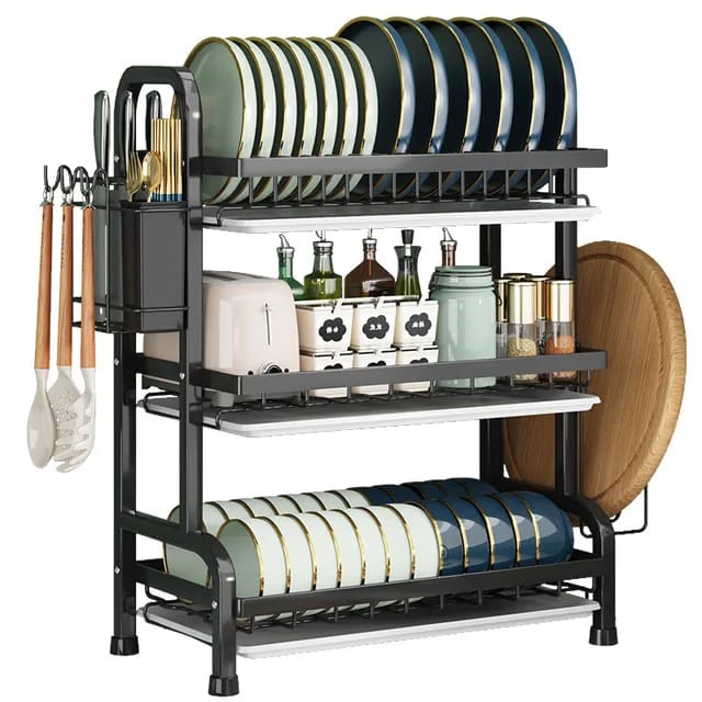 Escurridor de Platos en Acero Inoxidable – 3 Niveles