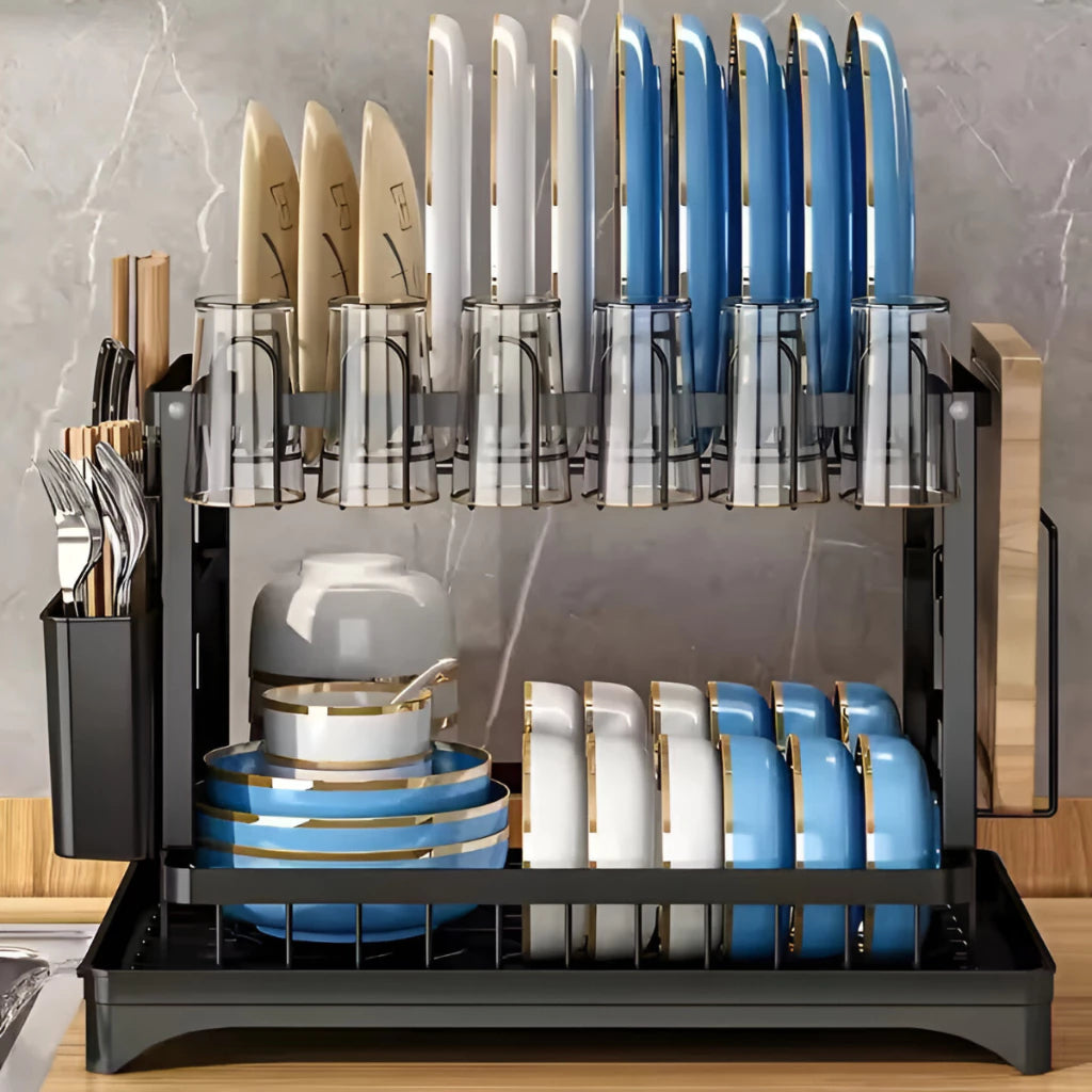 Escurridor de Platos Acero Inoxidable (2 niveles)