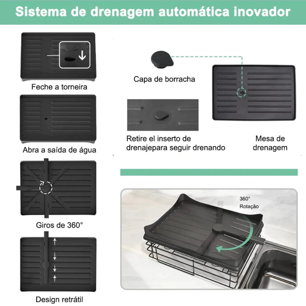 Escurridor de Platos Acero Inoxidable (2 niveles)