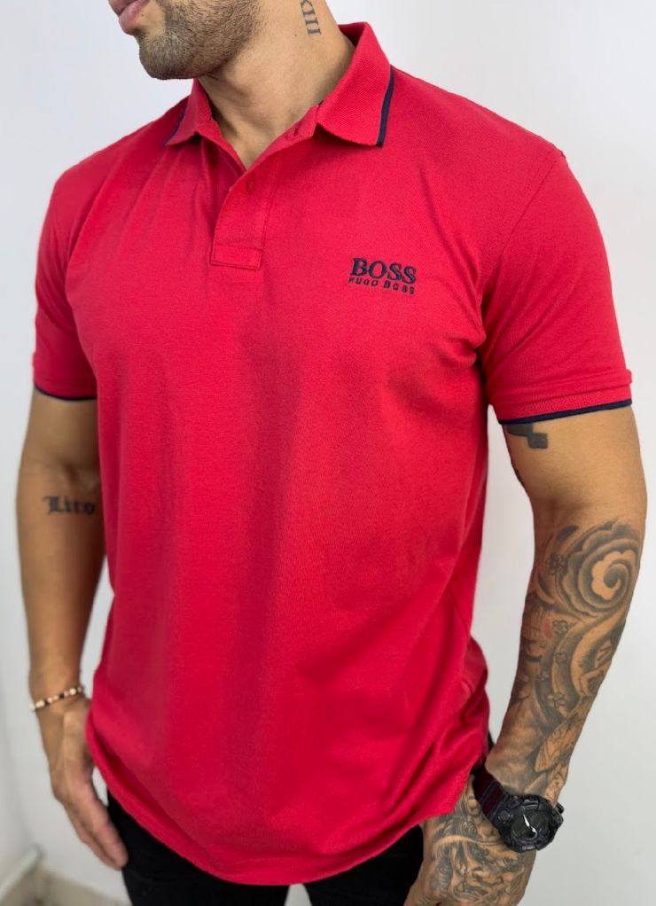 Camiseta Tipo Polo Hugo Boss Combinada