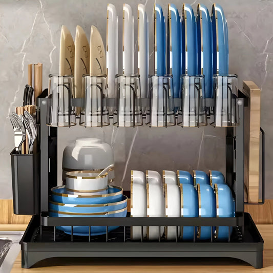 Escurridor de Platos Acero Inoxidable (2 niveles)