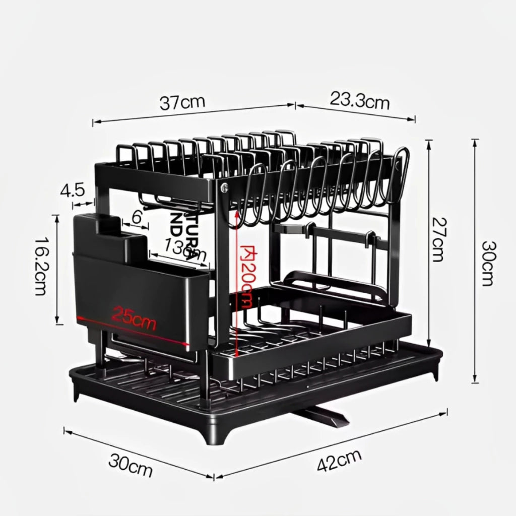 Escurridor de Platos Acero Inoxidable (2 niveles)